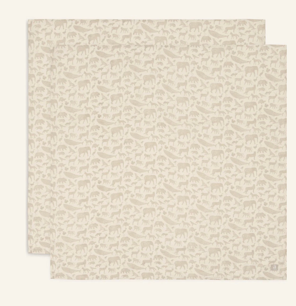 Lange gaze de coton 115x115cm - Animals - 2 Unités