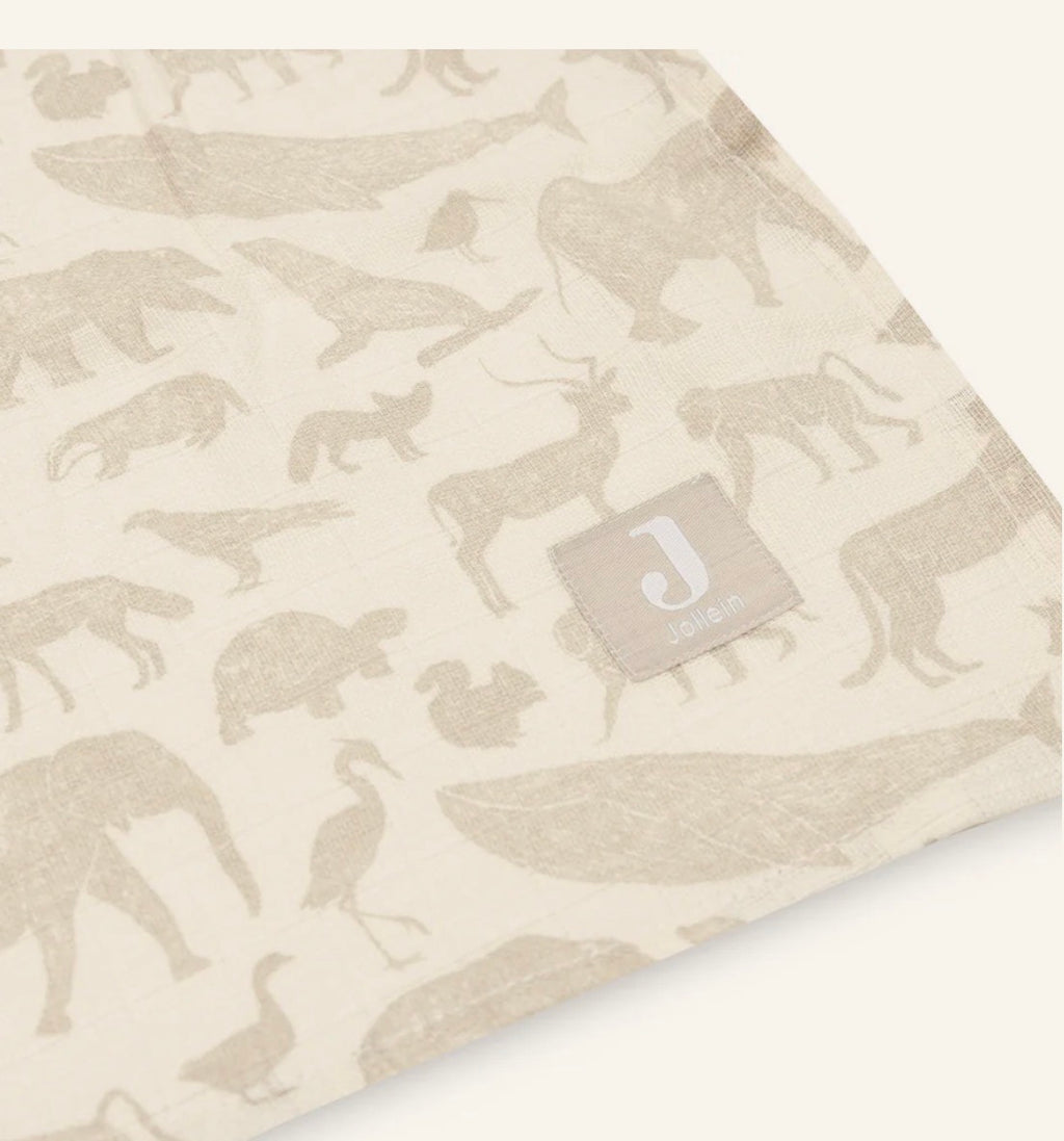 Lange gaze de coton 115x115cm - Animals - 2 Unités
