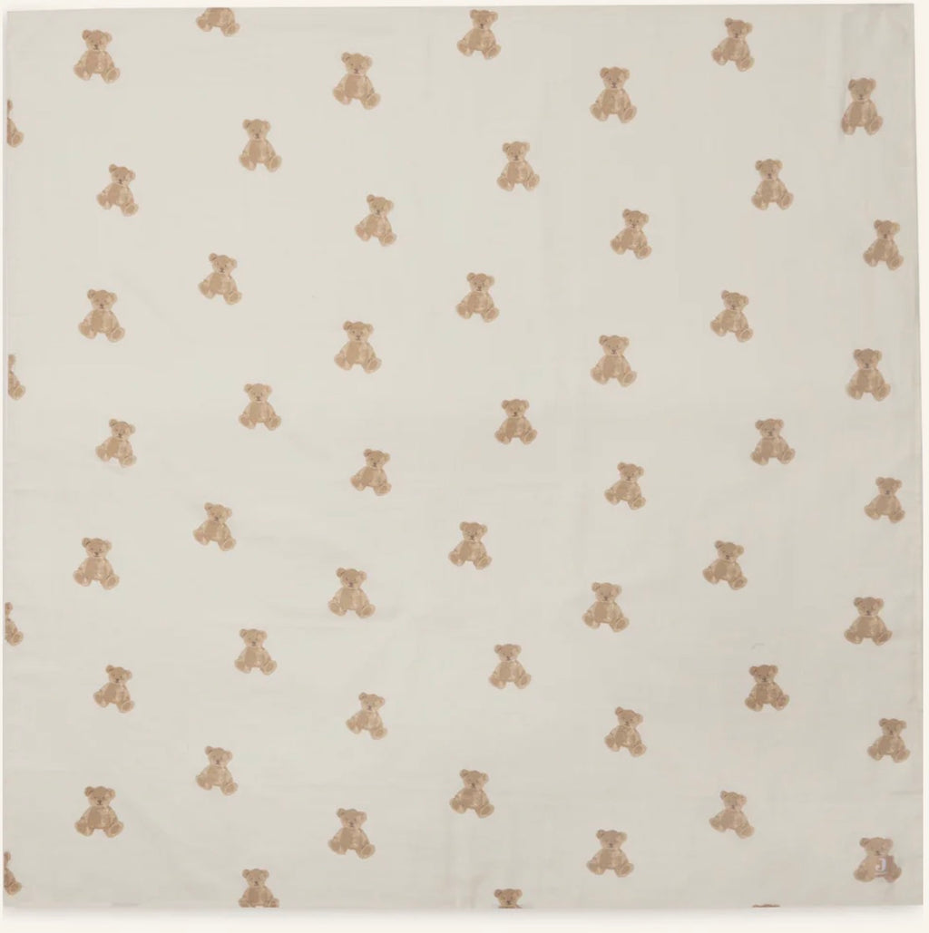 Lange gaze de coton 115x115cm - Teddy Bear - 2 Unités