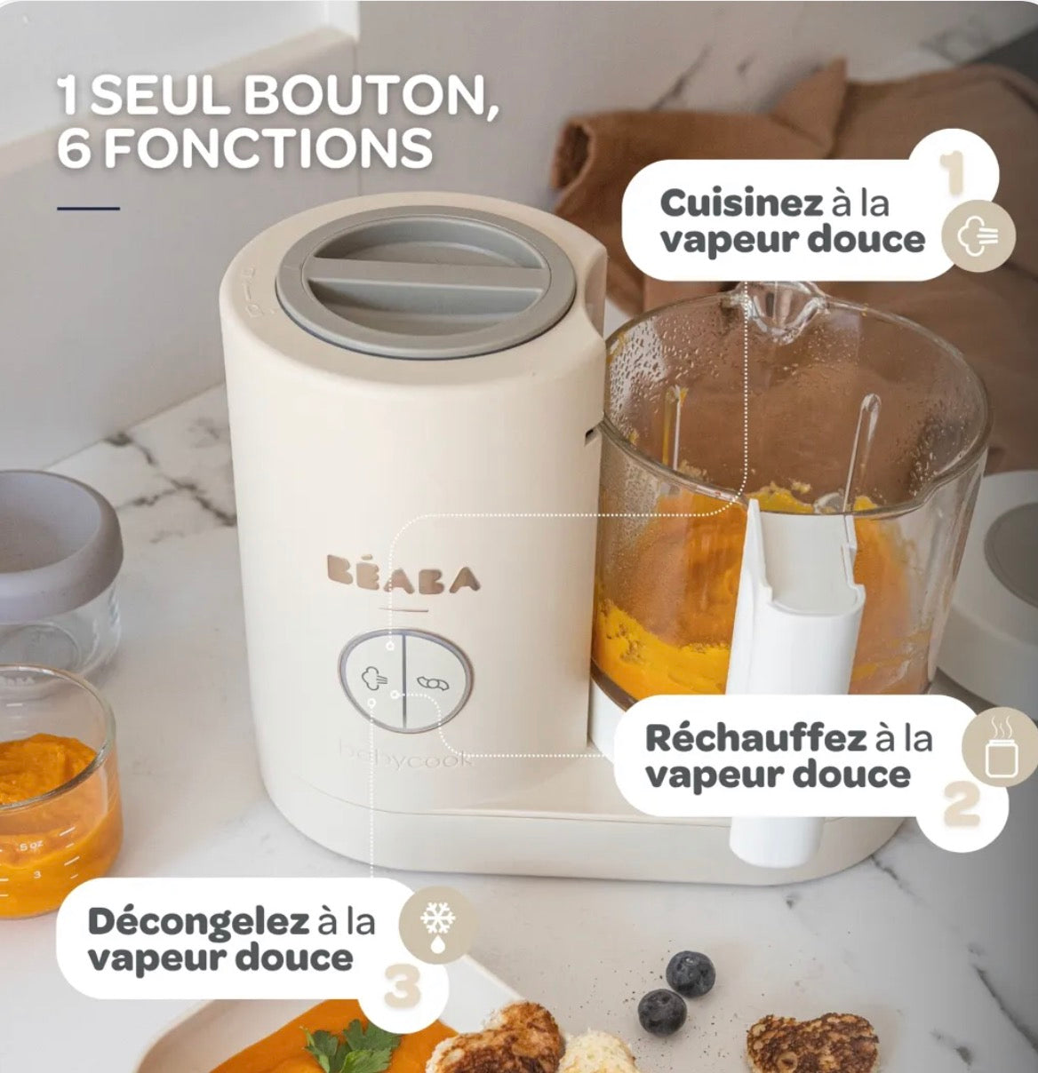 BEABA, Robot cuiseur Babycook Neo® - Terre d'argile