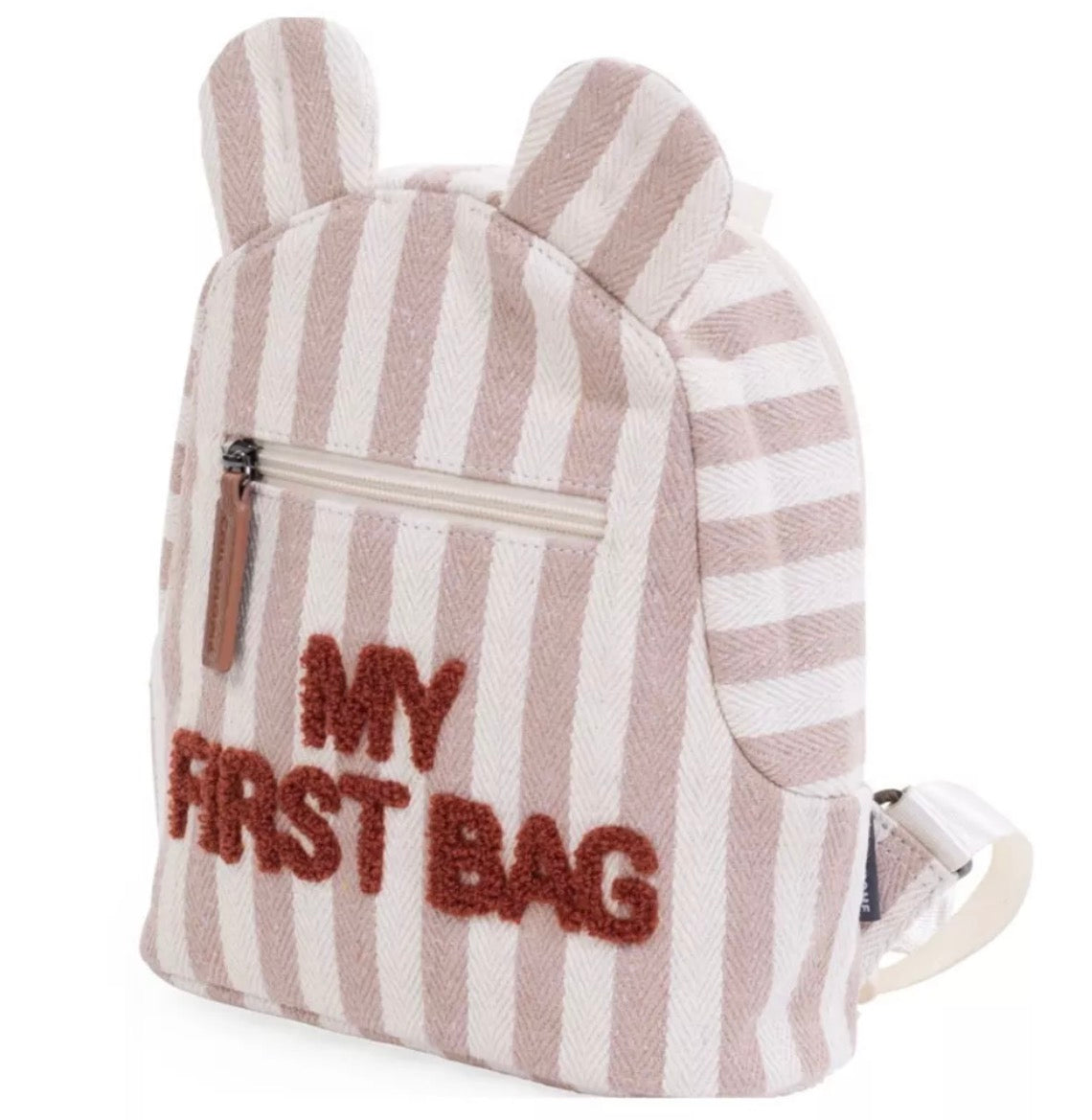CHILDHOME, My First Bag Sac a dos Enfant - Rayures - Nude/Terracotta