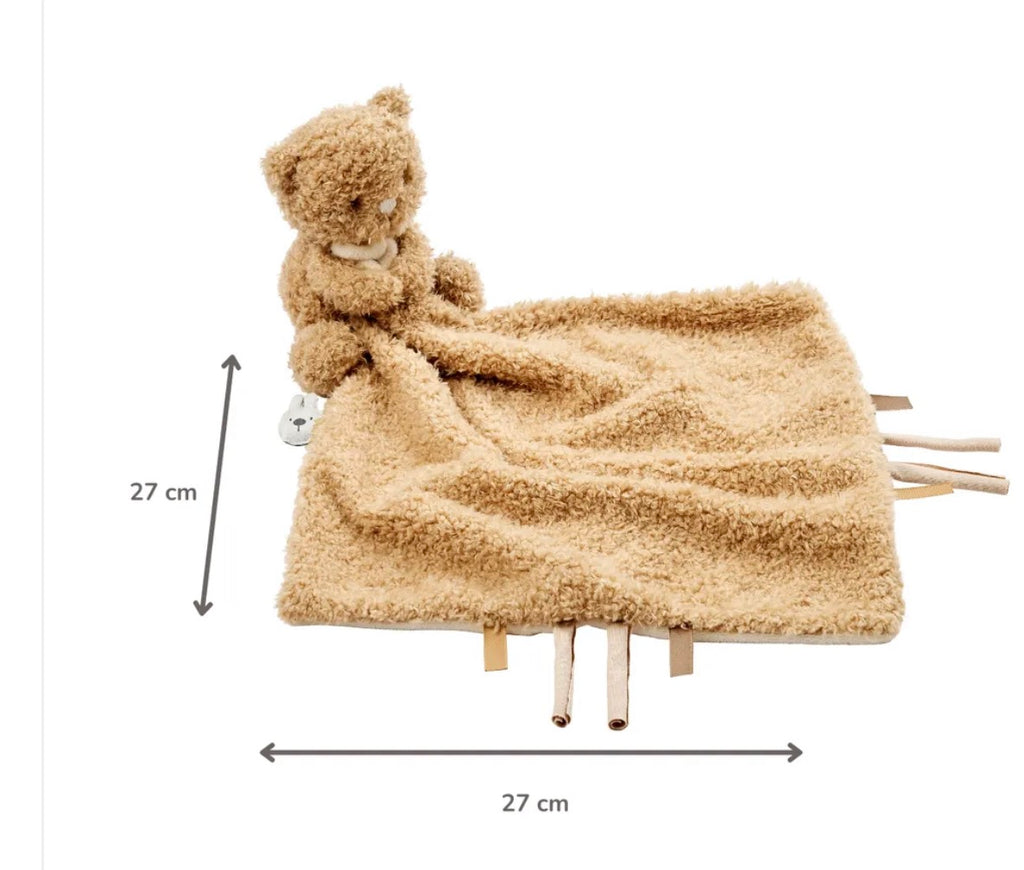 Couverture de réconfort pour bébé TEDDY avec doudou – 27 x 27 cm – Ours Doudou – Beige